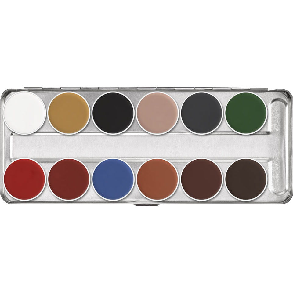 Kryolan Schminkpalette 12er Aquacolor