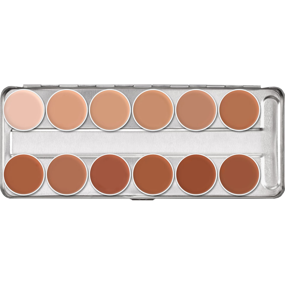 Kryolan Schminkpalette 12er Supercolor Fettschminke neutral