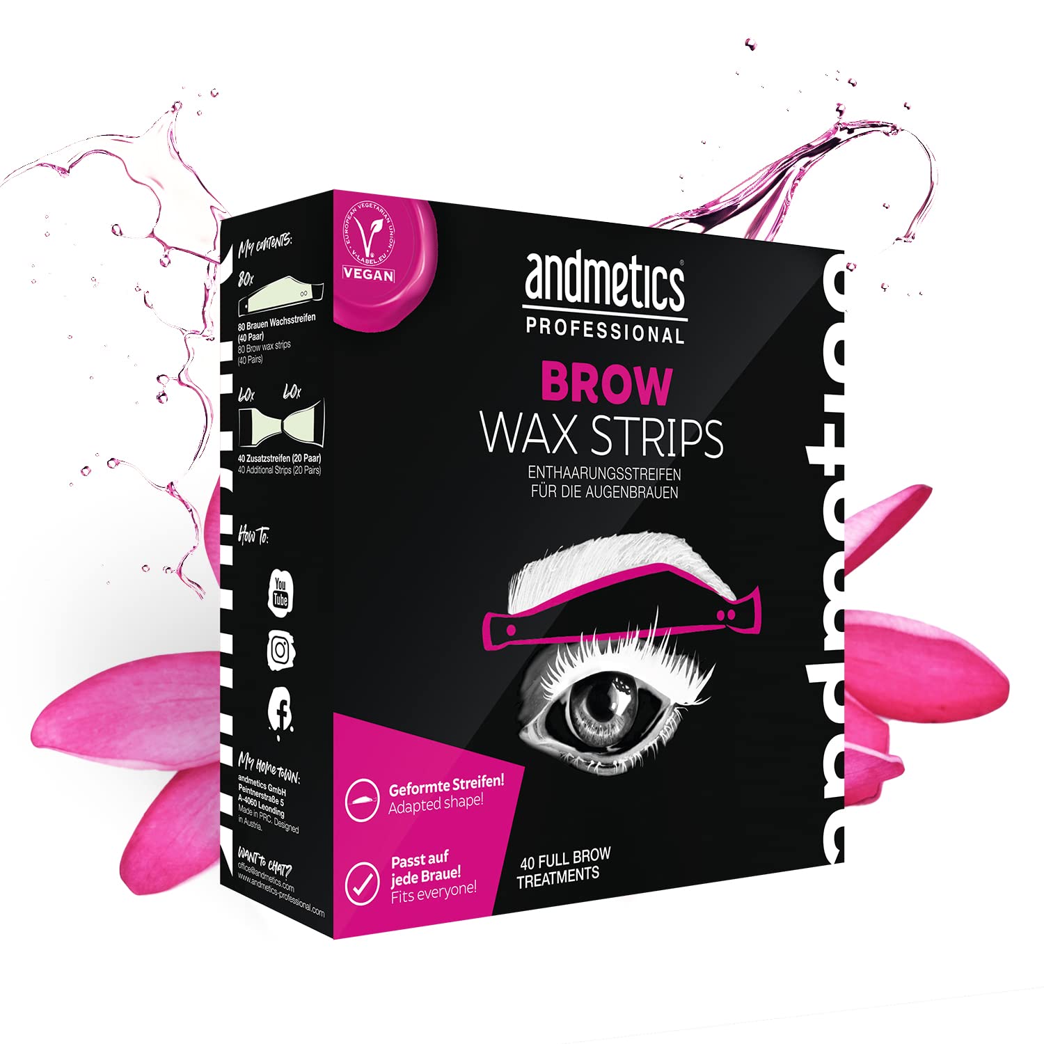 Andmetics Additional Wax strips, 40 Stück